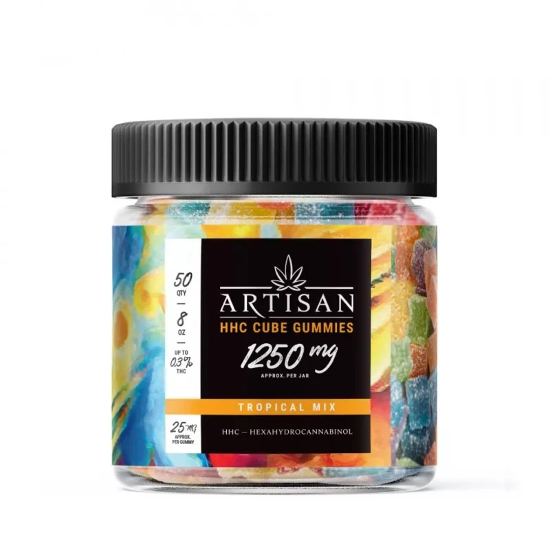 Artisan HHC THC Cube Gummies - Tropical Mix - 1250MG - Image 2