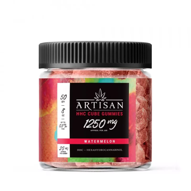 Artisan HHC THC Cube Gummies - Watermelon - 1250MG - Image 2